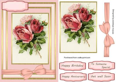 Lovely Red Roses on a Gold Mat 