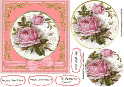 Lovely Pink Roses on a Round Mat