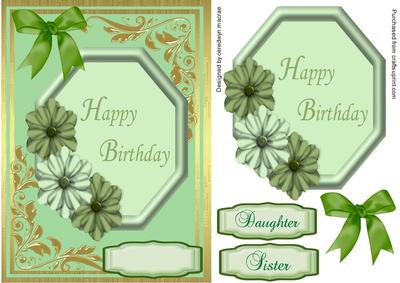 Lovely Green Happy Birthday 