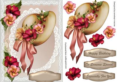 Beautiful Summer Hat and Hibiscus Flowers