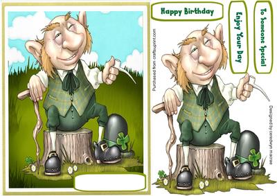 Lovely Cute Leprechaun Talking a Break