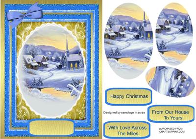 Lovely Christmas Scene in Blue 