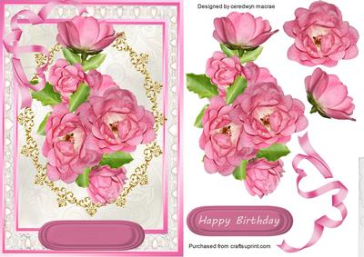Beautiful Roses on Lace 