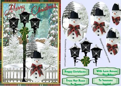 Lovely Snowman Under the Lamp Post ( Pyramarge)