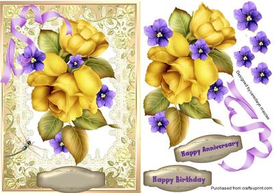 Lovely Yellow Rose on Gold