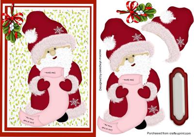 Cute Santa Reading the Christmas List