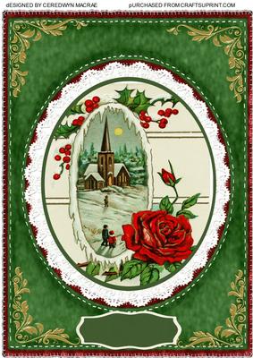 A4 Lovely Christmas Church Scene