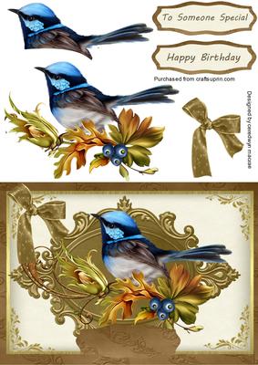 Lovely Acorns and Blue Bird 