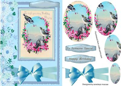 Lovely Birds on a Flower Frame ( Pyramarge)