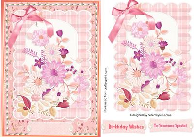Beautiful Flowers on Pink Linen
