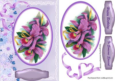Beautiful Lilac Orchids on a Lace Background.