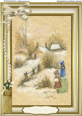 Lovely Victorial Traditional Christmas Scene 