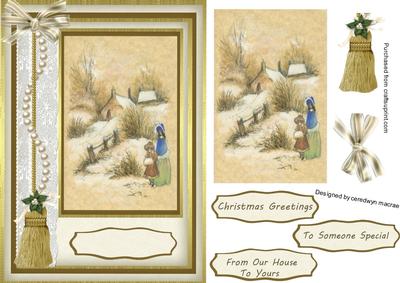 A5 Vintage Christmas Scene 