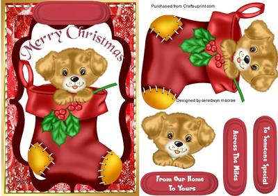 Lovely Puppy in a Boot ( Red )