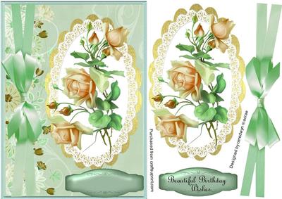 Lovely Roses on a Lace Scalloped Mat