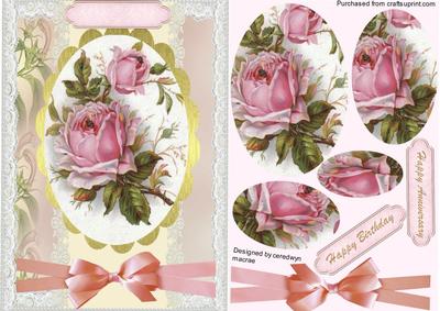 Lovely Roses on a Gold Frame .