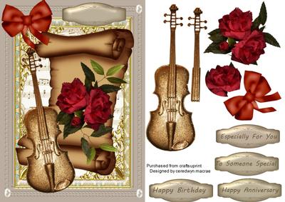 Lovely Music and Roses on a Scroll