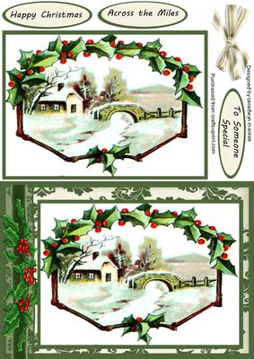 Lovely Holly and Christmas Scene