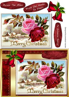 Lovely Christmas Roses and Winter Scene 
