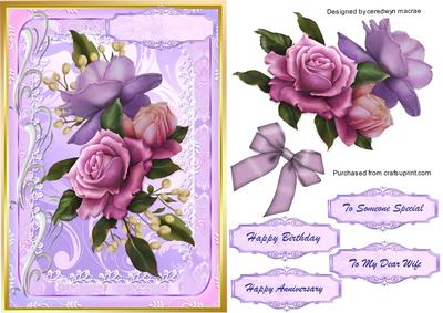 Beautiful Belleepoquel Roses in a Gold Frame