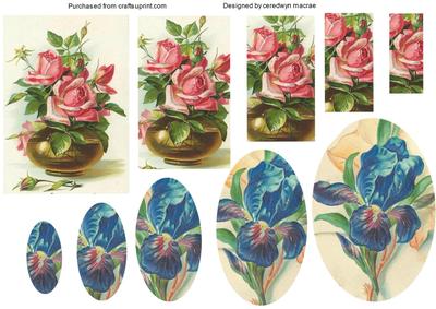 Two Sets of Floral Pyramarge Toppers .