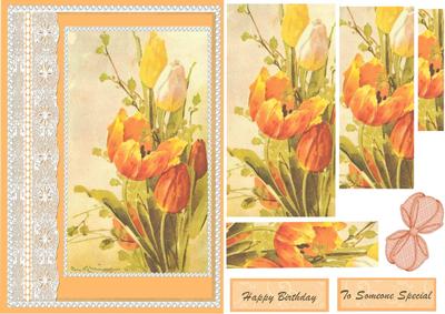 Beautiful Tulips Lace and Pearls 