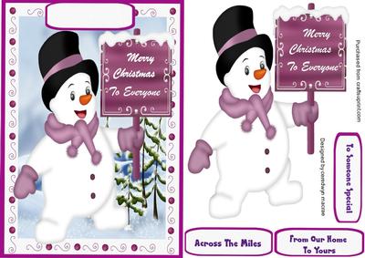 Cute Snowman with Christmas Wishes 
