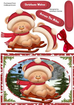 Lovely Sledging Snow Bear 