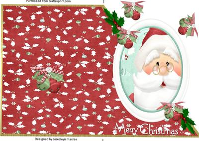 Lovely Santa Over the Edge Cut and Fold