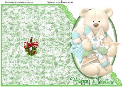Lovely Bear Over the Edge Cut and Fold Card 