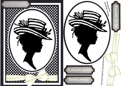 Lovely Silhouette Lady in a Bonnet 