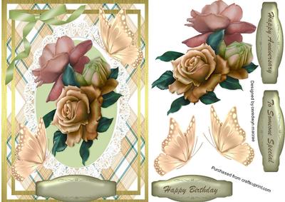 Lovely Cream Butterflys and Roses .
