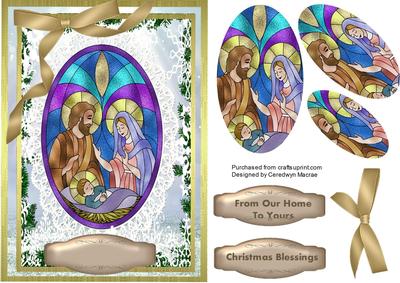 Lovely Pyramarge Nativity on Lace and Snowflakes .