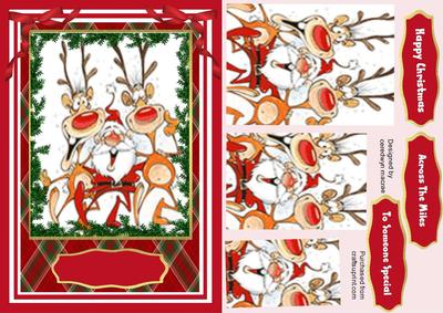 Happy Santa and Reindeers , Pyramarge