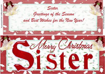 D.l.merry Christmas Sister Card and Incert
