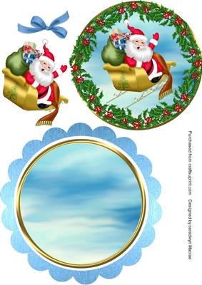 Lovely Santa Rocker, Topper or Easel
