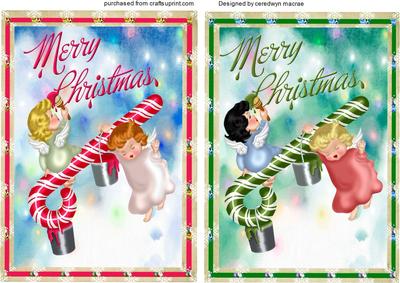 Lovely Little Angels Painting Merry Christmas