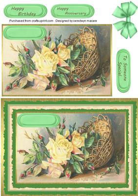 Ovely Yellow Roses in a Baket
