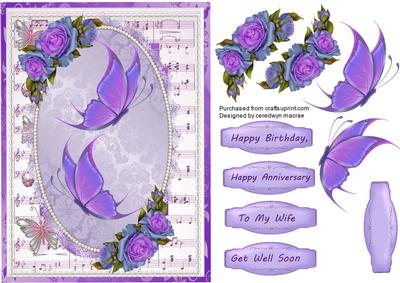 Lovely Roses and Butterflys on Msic Background