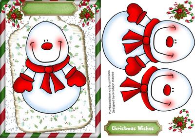 Lovely Snowman on a Tag