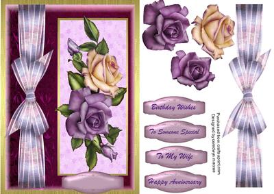 Beautiful Vintage Lilac and Cream Roses 