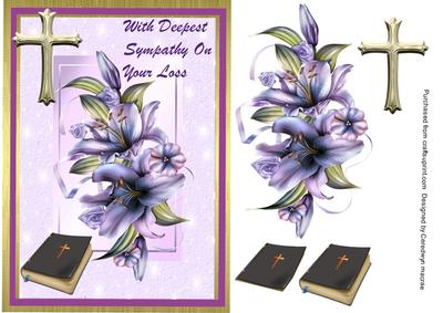 Beautiful Winter Lillys Sympathy Card 