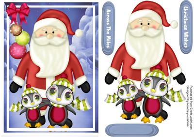 Cute Santa and the Penquins 