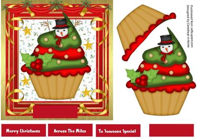 Lovely Cupcake Snowman 