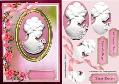 Lovely White Cameo and Roses ( Pyramid)