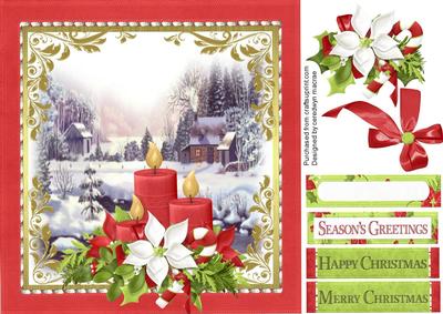 Beautiful Christmas Scene and Candles .