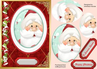 Lovely Santa in a Ocal Frame ( Pyramid )