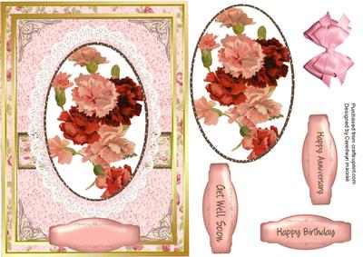 Lovely Carnations on Lace.