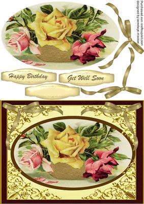 Beautiful Rose Topper in a Gilted Frame 