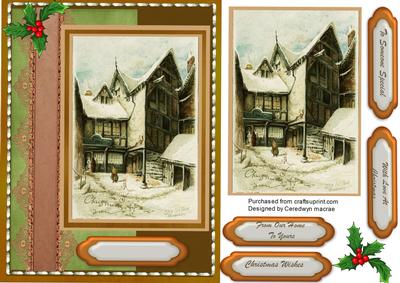 Lovely Saddle Stiched Christmas Card .